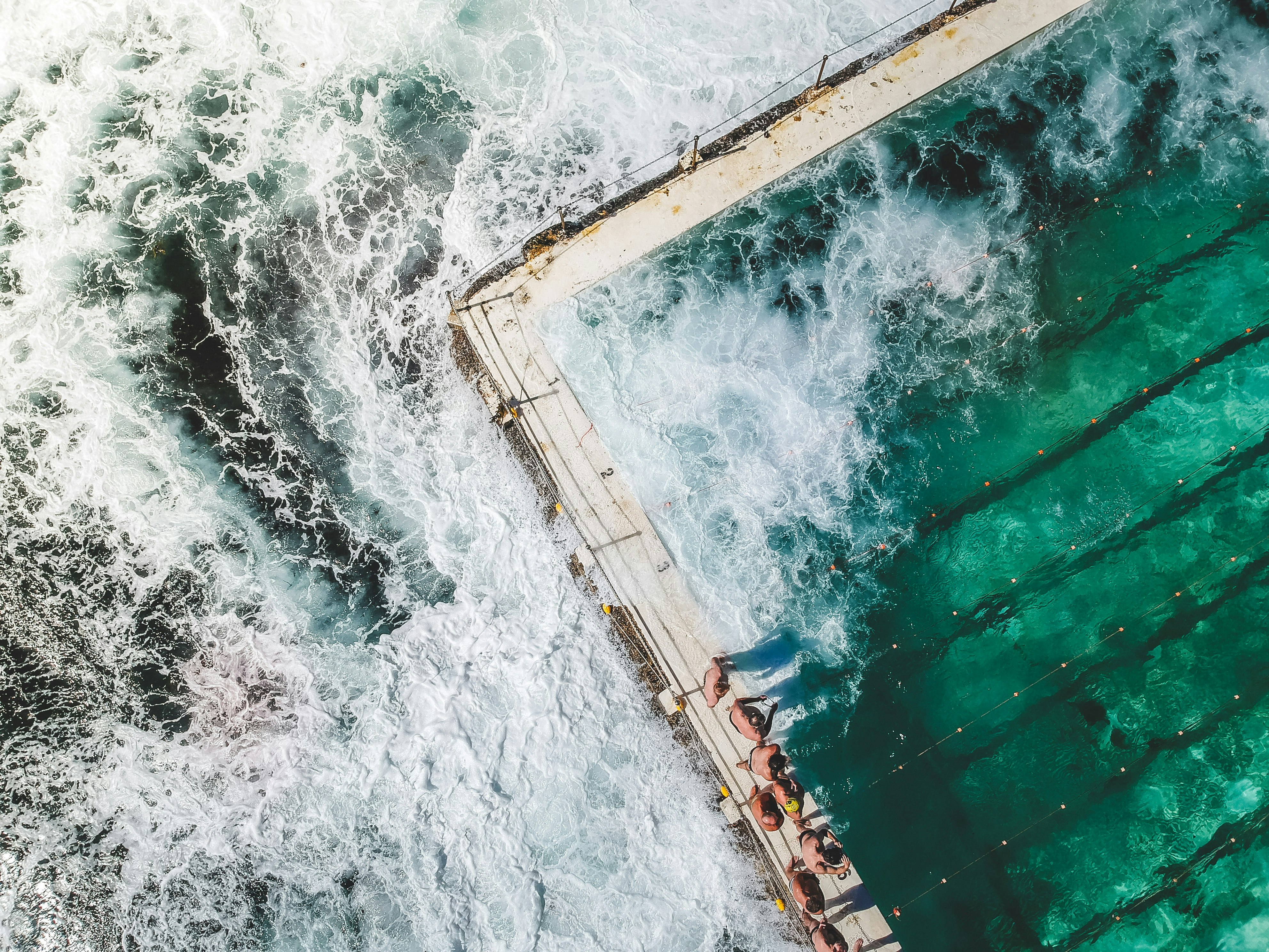 aerial view of body of water